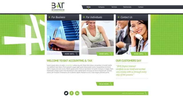 BAT Accounting & Tax website desktop homepage