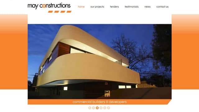 May Constructions website desktop homepage