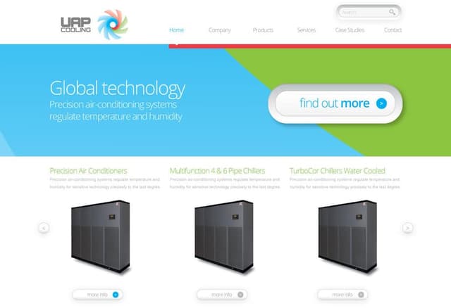 UAP Cooling website desktop homepage