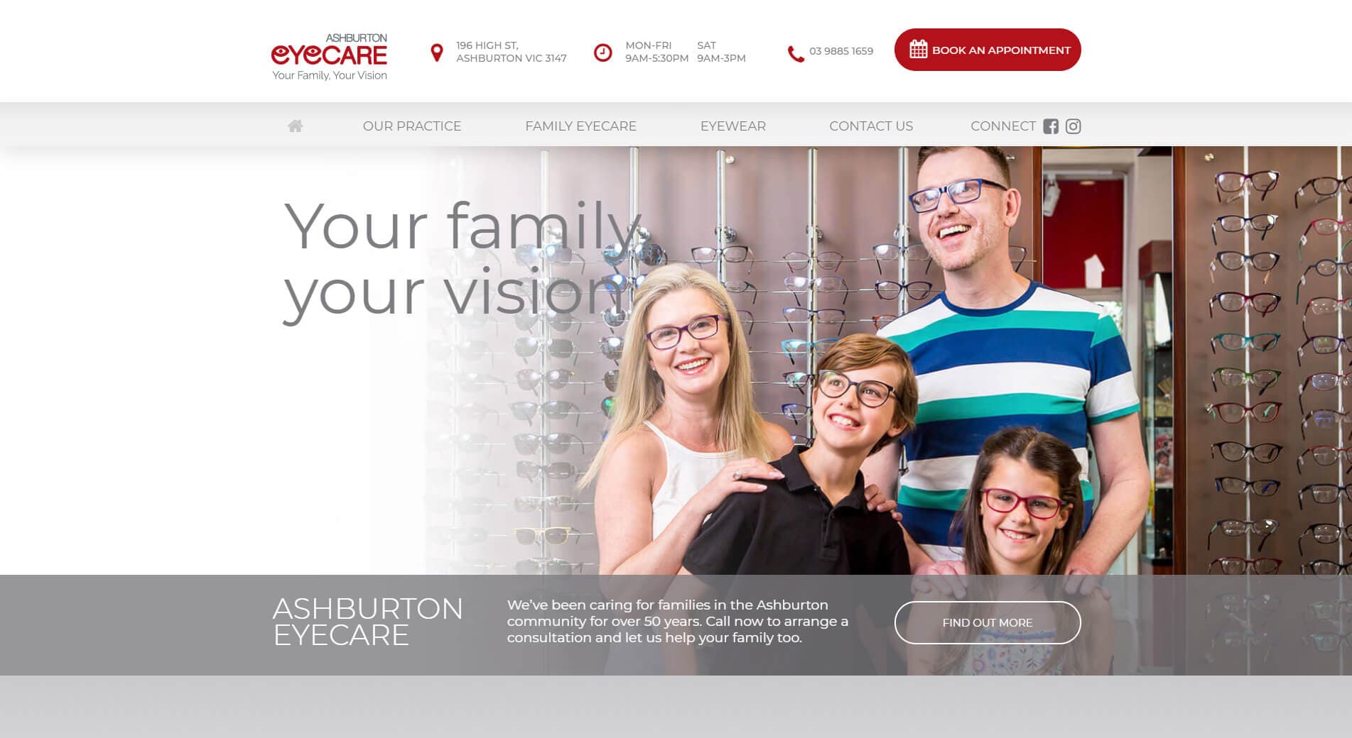 Ashburton Eyecare website