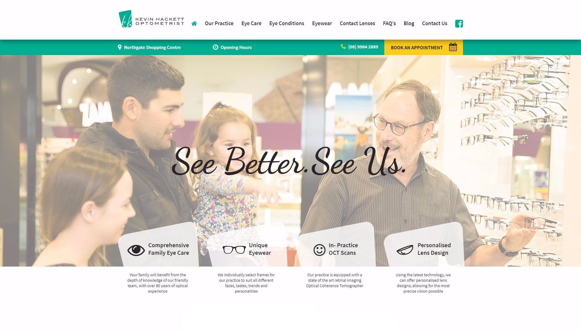 Kevin Hackett Optometrist website