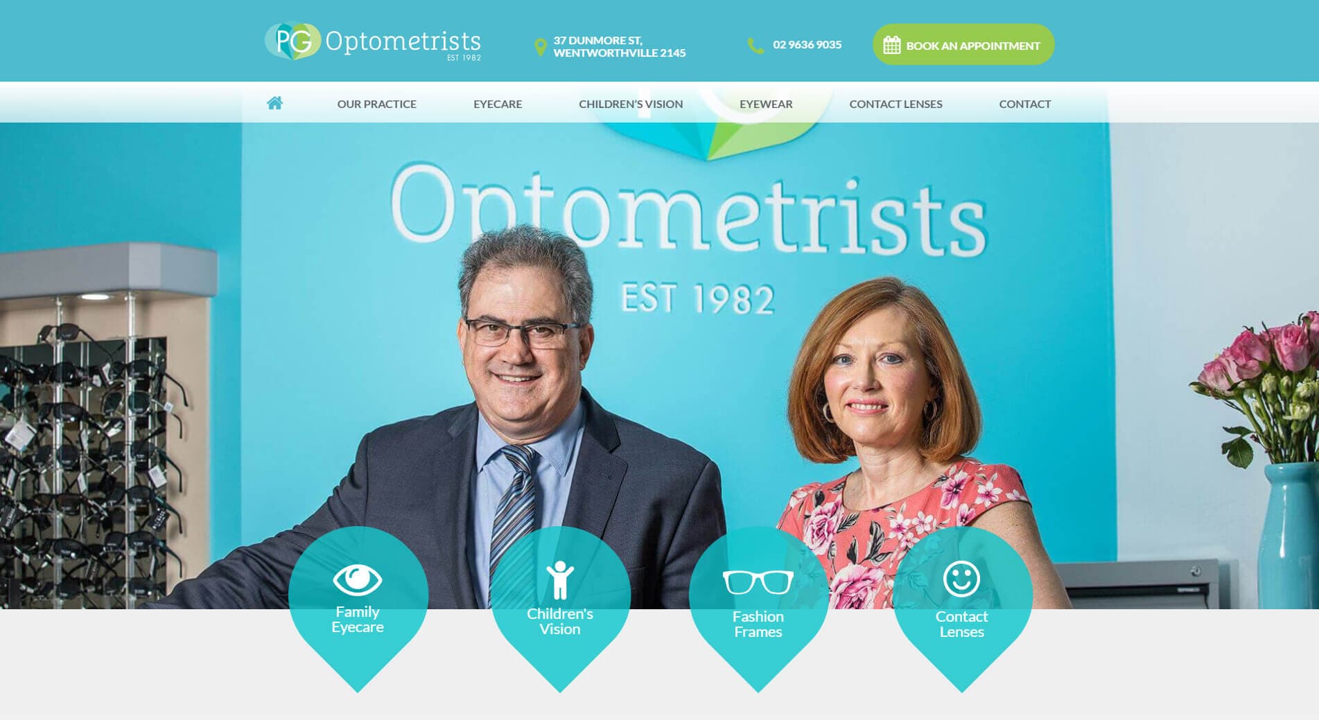 PG Optometrists website