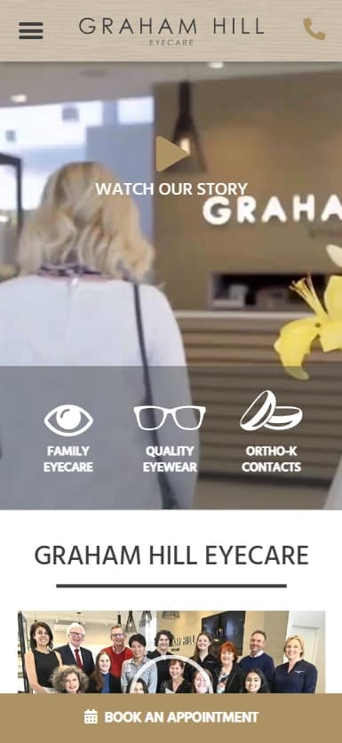 Graham Hill Eyecare website homepage